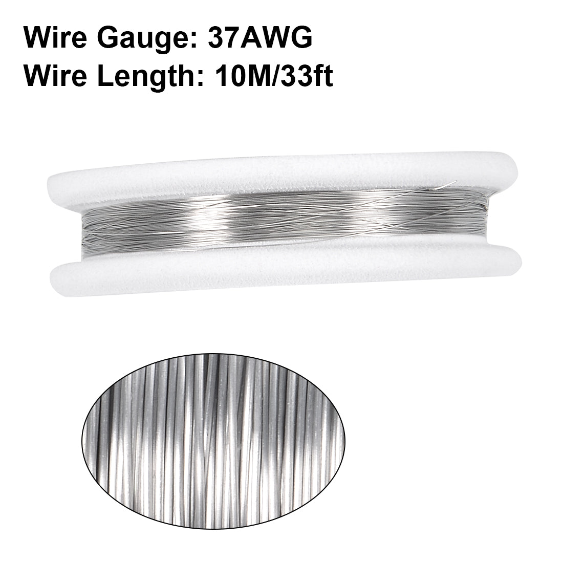 Harfington 0.12mm 37AWG Superfine Heating Wire Cr20Ni80 Resistor Wire for Heating Elements 33ft Long