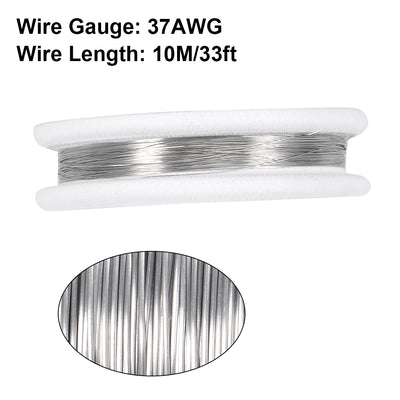 Harfington 0.12mm 37AWG Superfine Heating Wire Cr20Ni80 Resistor Wire for Heating Elements 33ft Long