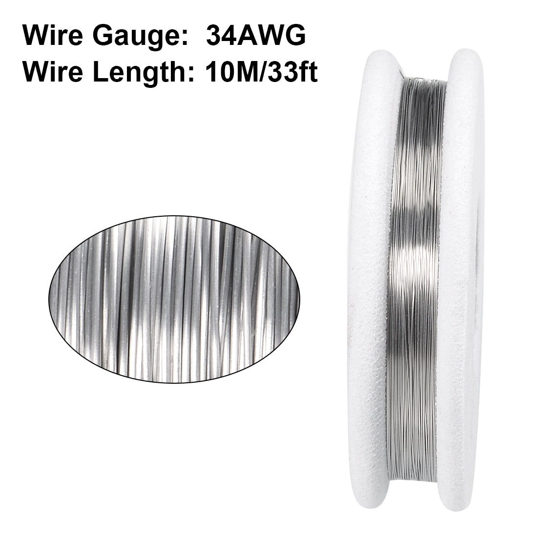 Harfington 0.15mm 34AWG Heating Resistor Wire Nichrome Resistance Wires for Heating Elements 33ft