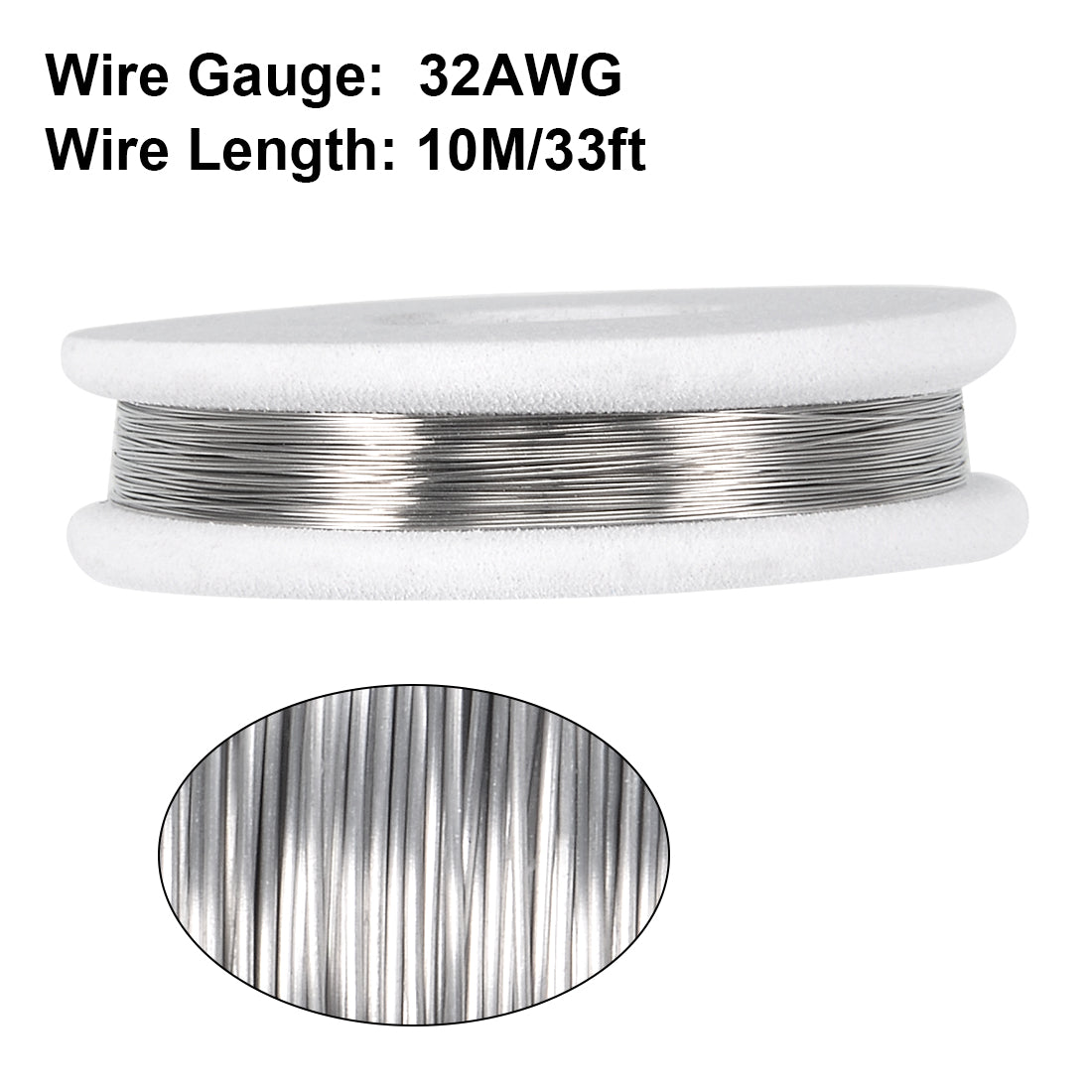 Harfington 0.2mm 32AWG Heating Resistor Wire Nichrome Resistance Wires for Heating Elements 33ft