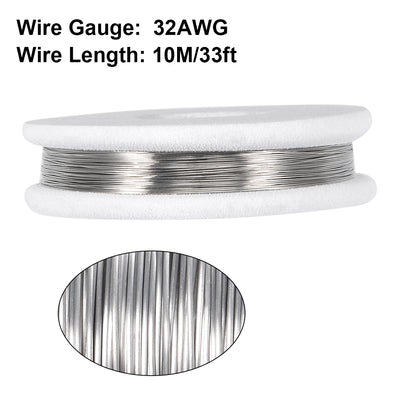 Harfington 0.2mm 32AWG Heating Resistor Wire Nichrome Resistance Wires for Heating Elements 33ft