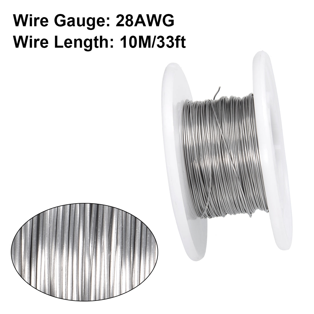 Harfington 0.32mm 28AWG Heating Resistor Wire Nichrome Resistance Wires for Heating Elements 33ft
