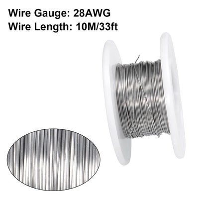 Harfington 0.32mm 28AWG Heating Resistor Wire Nichrome Resistance Wires for Heating Elements 33ft