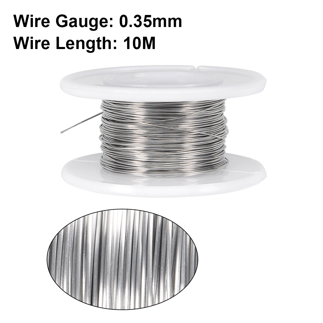 Harfington 0.35mm 27AWG Superfine Heating Wire Cr20Ni80 Resistor Wire for Heating Elements 33ft Long