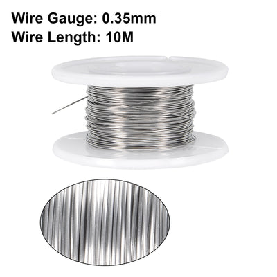Harfington 0.35mm 27AWG Superfine Heating Wire Cr20Ni80 Resistor Wire for Heating Elements 33ft Long