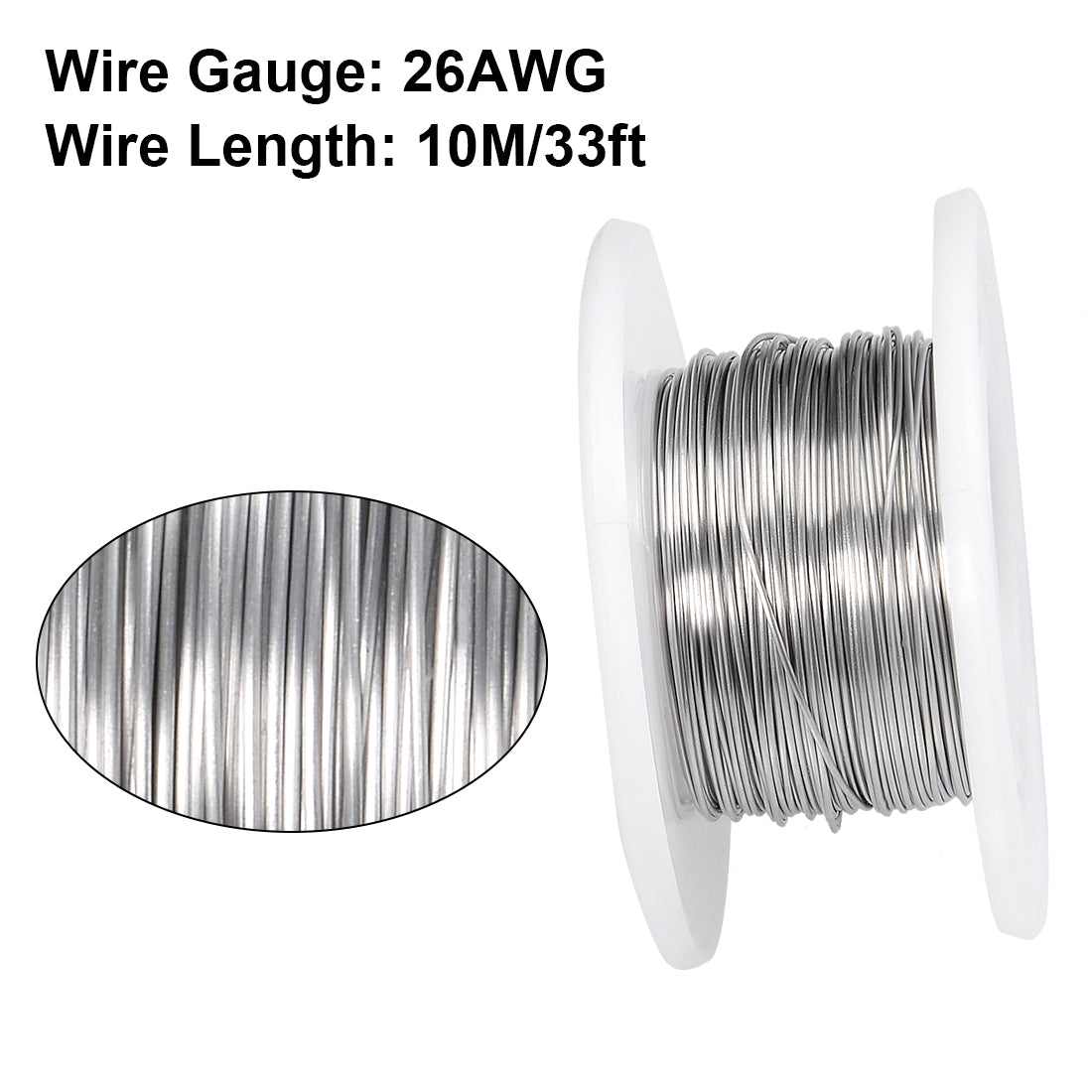 Harfington 0.4mm 26AWG Heating Resistor Wire Nichrome Resistance Wires for Heating Elements 33ft