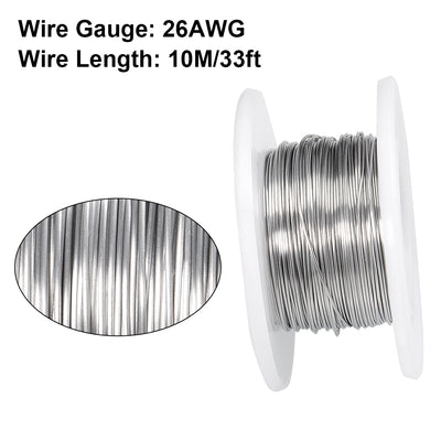 Harfington 0.4mm 26AWG Heating Resistor Wire Nichrome Resistance Wires for Heating Elements 33ft