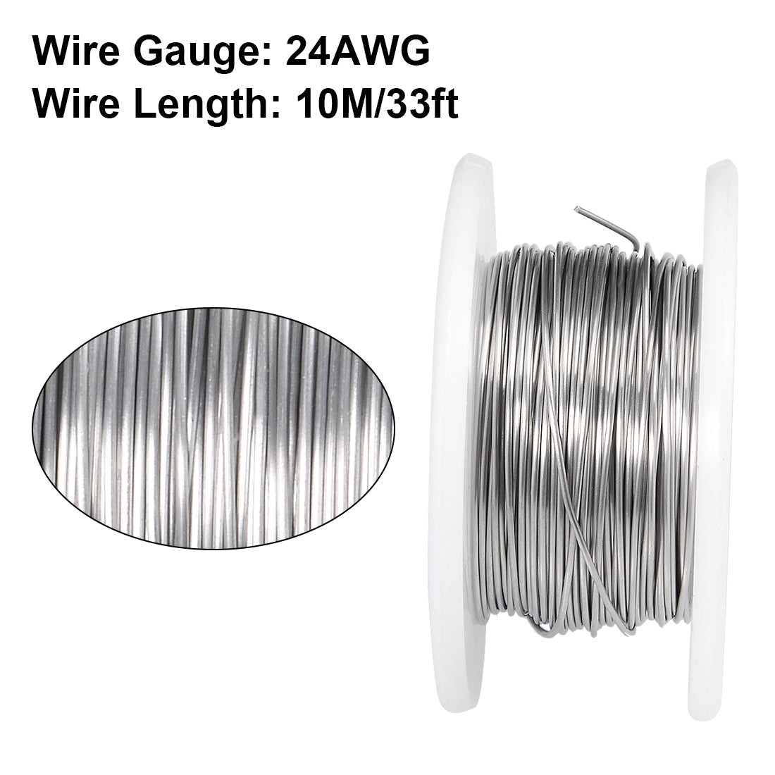 Harfington 0.5mm 24AWG Heating Resistor Wire Nichrome Resistance Wires for Heating Elements 33ft