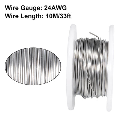 Harfington 0.5mm 24AWG Heating Resistor Wire Nichrome Resistance Wires for Heating Elements 33ft