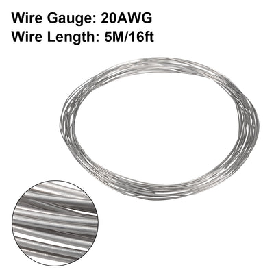 Harfington 0.8mm 20AWG Heating Resistor Wire Nichrome Resistance Wires for Heating Elements 16ft