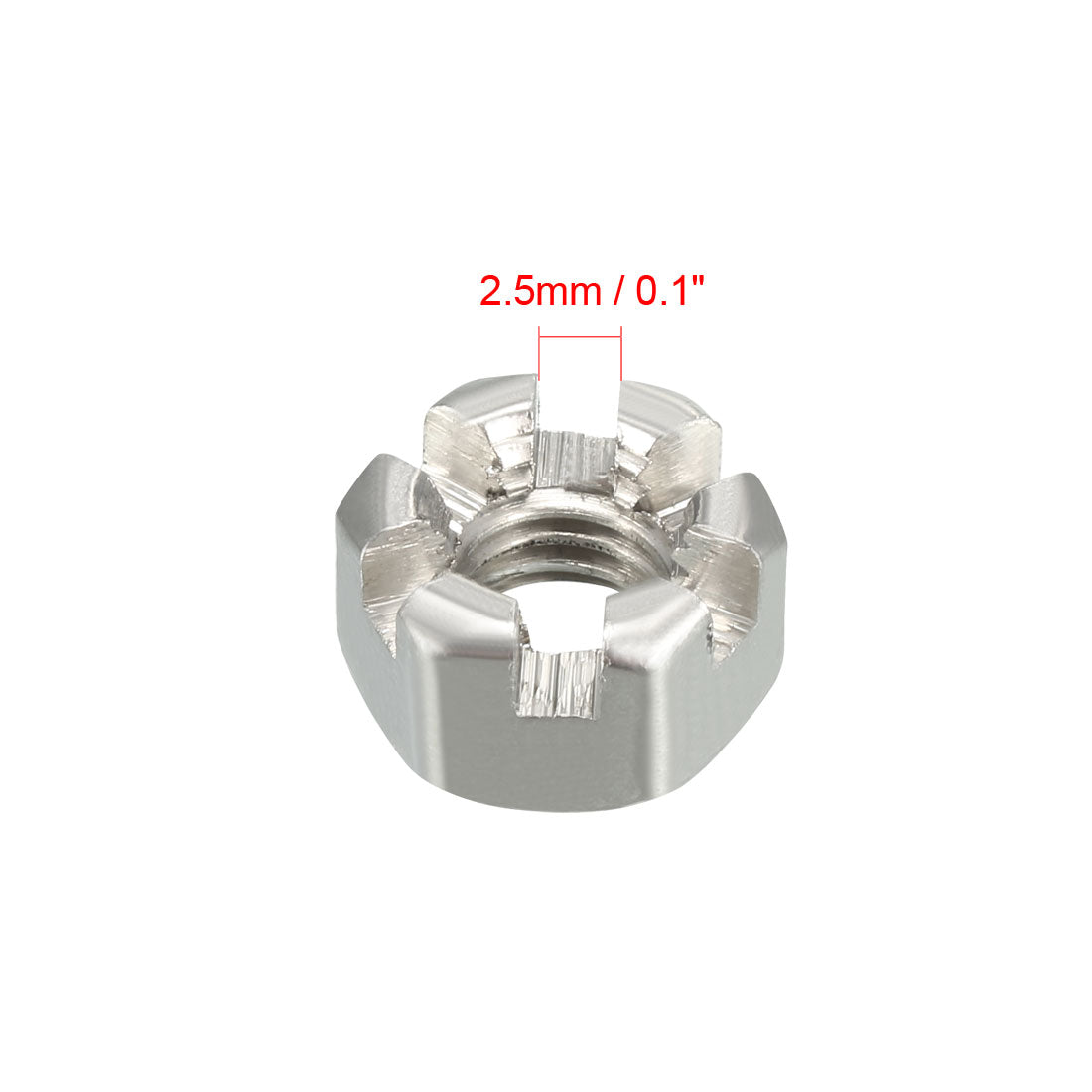 Harfington M8 x 1.25mm Pitch 304 Stainless Steel Slotted Hex Nuts, Pack of 10