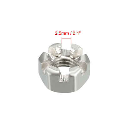 Harfington M8 x 1.25mm Pitch 304 Stainless Steel Slotted Hex Nuts, Pack of 10