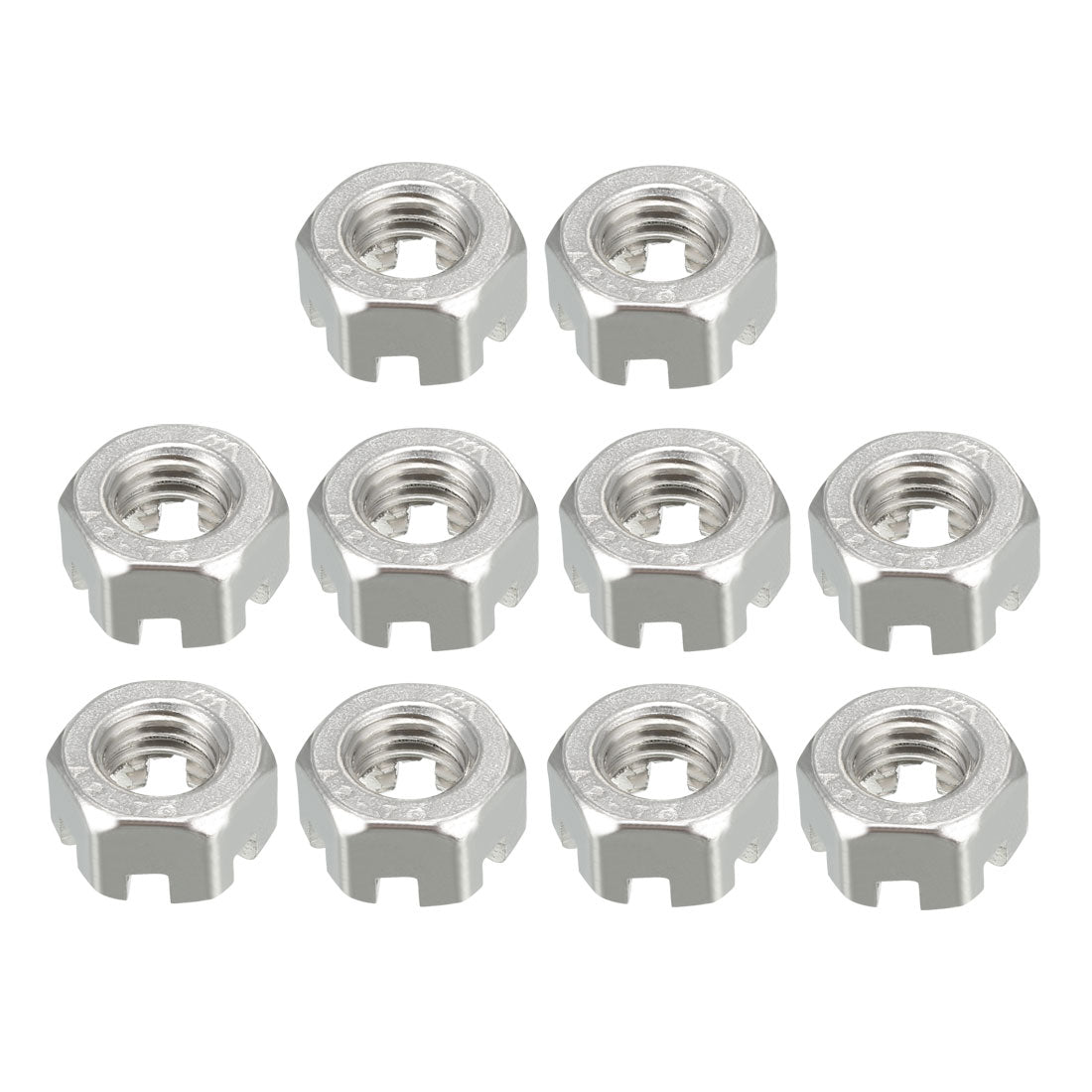 Harfington M8 x 1.25mm Pitch 304 Stainless Steel Slotted Hex Nuts, Pack of 10