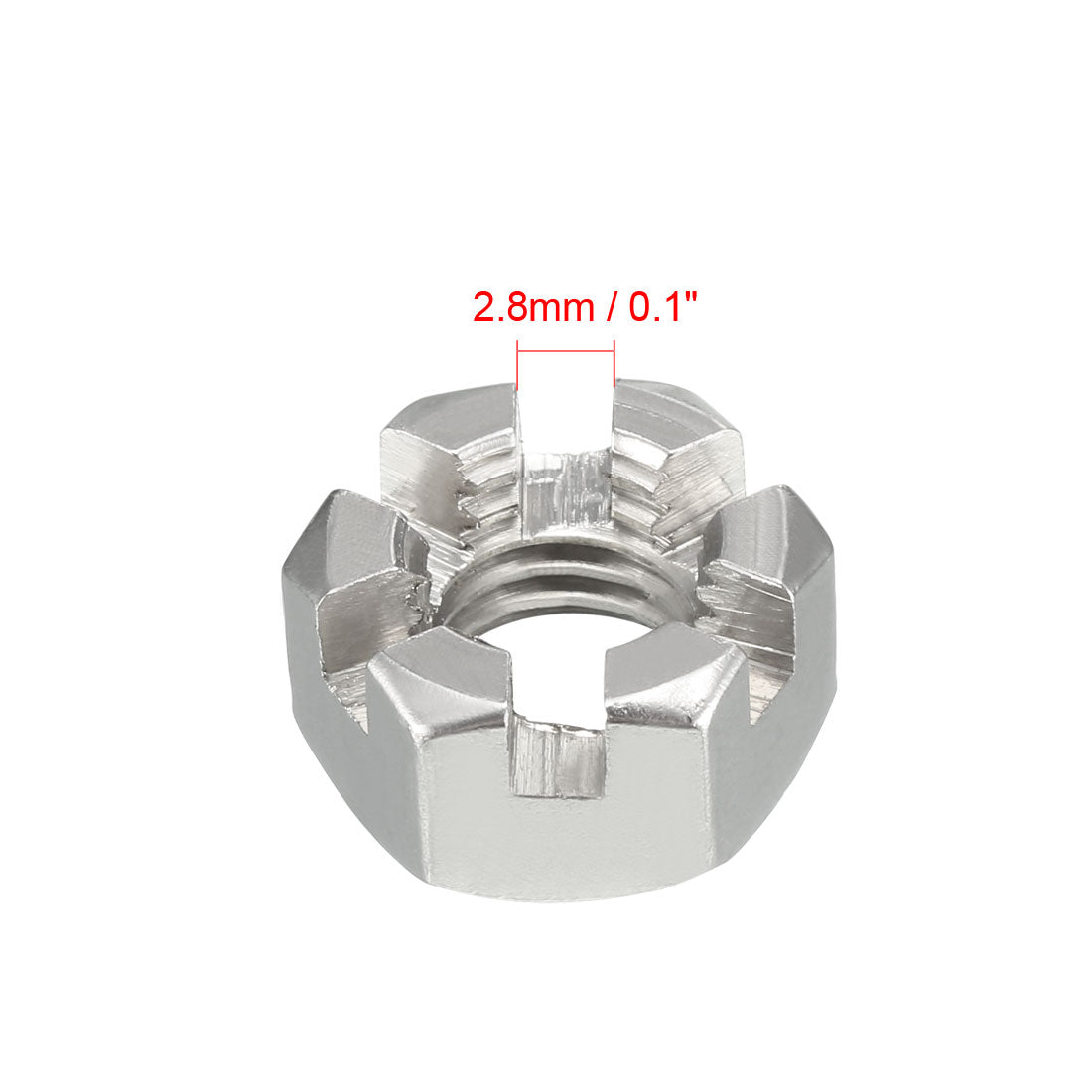 Harfington M10 x 1.5mm Pitch 304 Stainless Steel Slotted Hex Nuts, Pack of 10