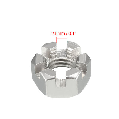 Harfington M10 x 1.5mm Pitch 304 Stainless Steel Slotted Hex Nuts, Pack of 10