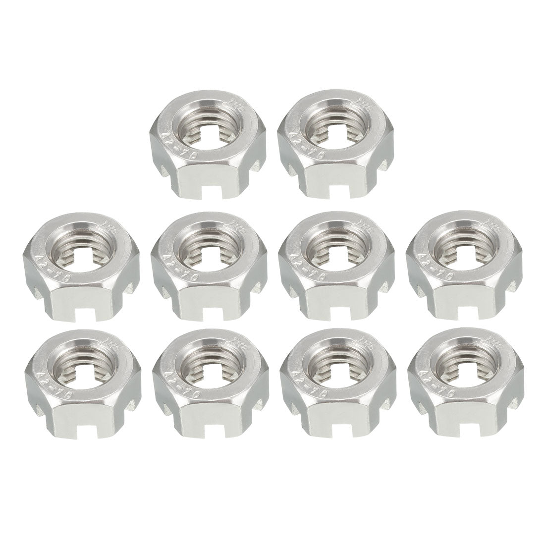 Harfington M10 x 1.5mm Pitch 304 Stainless Steel Slotted Hex Nuts, Pack of 10
