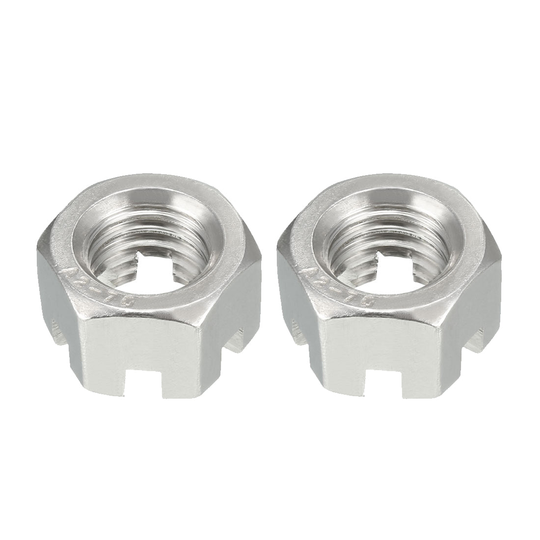 Harfington M14 x 2mm Pitch 304 Stainless Steel Slotted Hex Nuts, Pack of 2