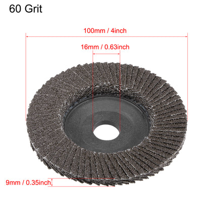 Harfington 4-inch Flap Wheels Grinding Sanding Abrasive Papers 60 Grits 5 Pcs