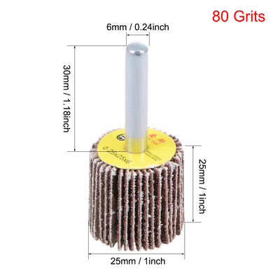 Harfington 1 Inch Flap Wheels Shank Mounted Sanding Disc Abrasive Wheel 80 Grits 5 Pcs