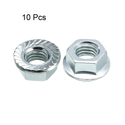 Harfington 1/2-13 Serrated Flange Hex Lock Nuts, Carbon Steel 10 Pcs