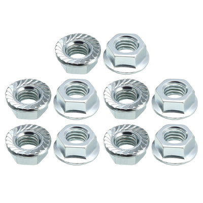 Harfington 1/2-13 Serrated Flange Hex Lock Nuts, Carbon Steel 10 Pcs