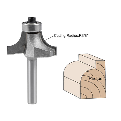 Harfington Router Bit 1/4 Inch Shank 3/4 Inch Cutting Dia Round Over Corner 2 Flutes Tungsten Steel for Woodworking Milling Cutter Tool 2pcs