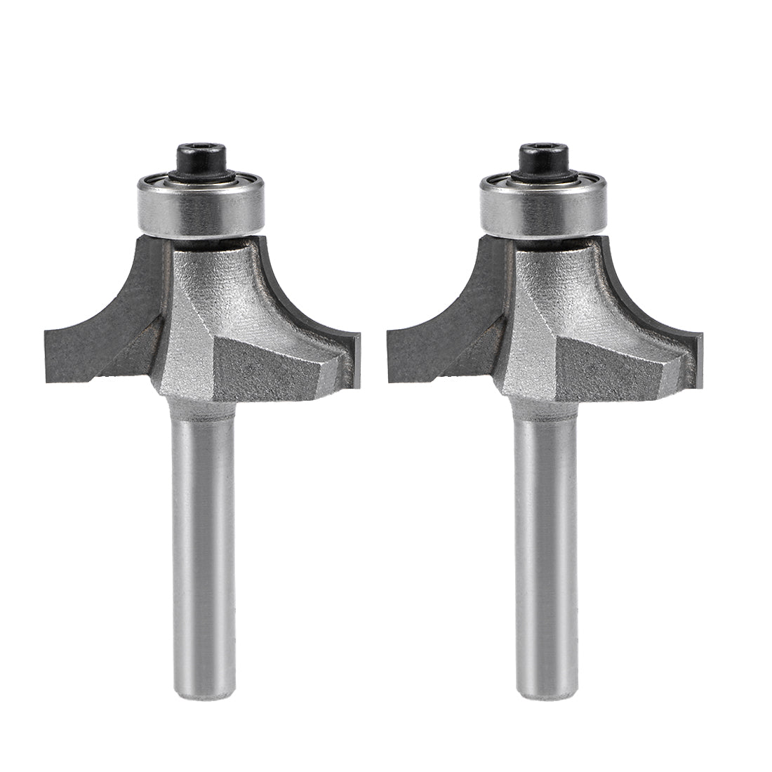 Harfington Router Bit 1/4 Inch Shank 3/4 Inch Cutting Dia Round Over Corner 2 Flutes Tungsten Steel for Woodworking Milling Cutter Tool 2pcs