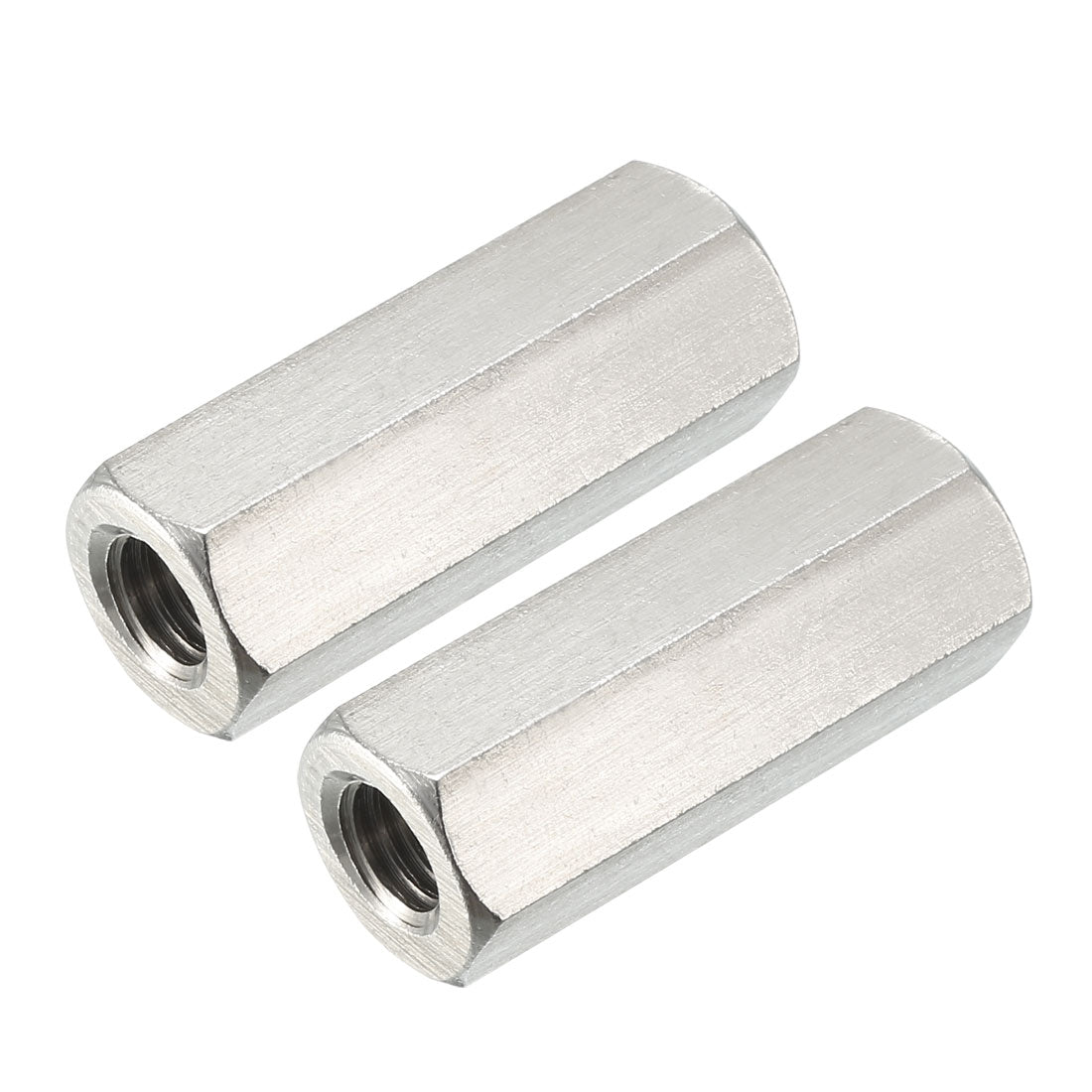 Harfington M10 X 1.5-Pitch 45mm Length 304 Stainless Steel Metric Hex Coupling Nut, 2-Pack