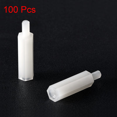 Harfington F/M Nylon Hex Standoff Spacer Screws PCB Pillar White 100 Pcs