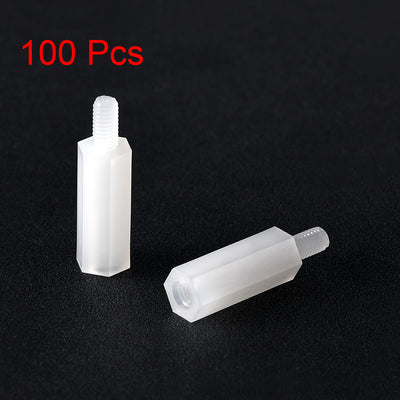 Harfington F/M Nylon Hex Standoff Spacer Screws PCB Pillar White 100 Pcs