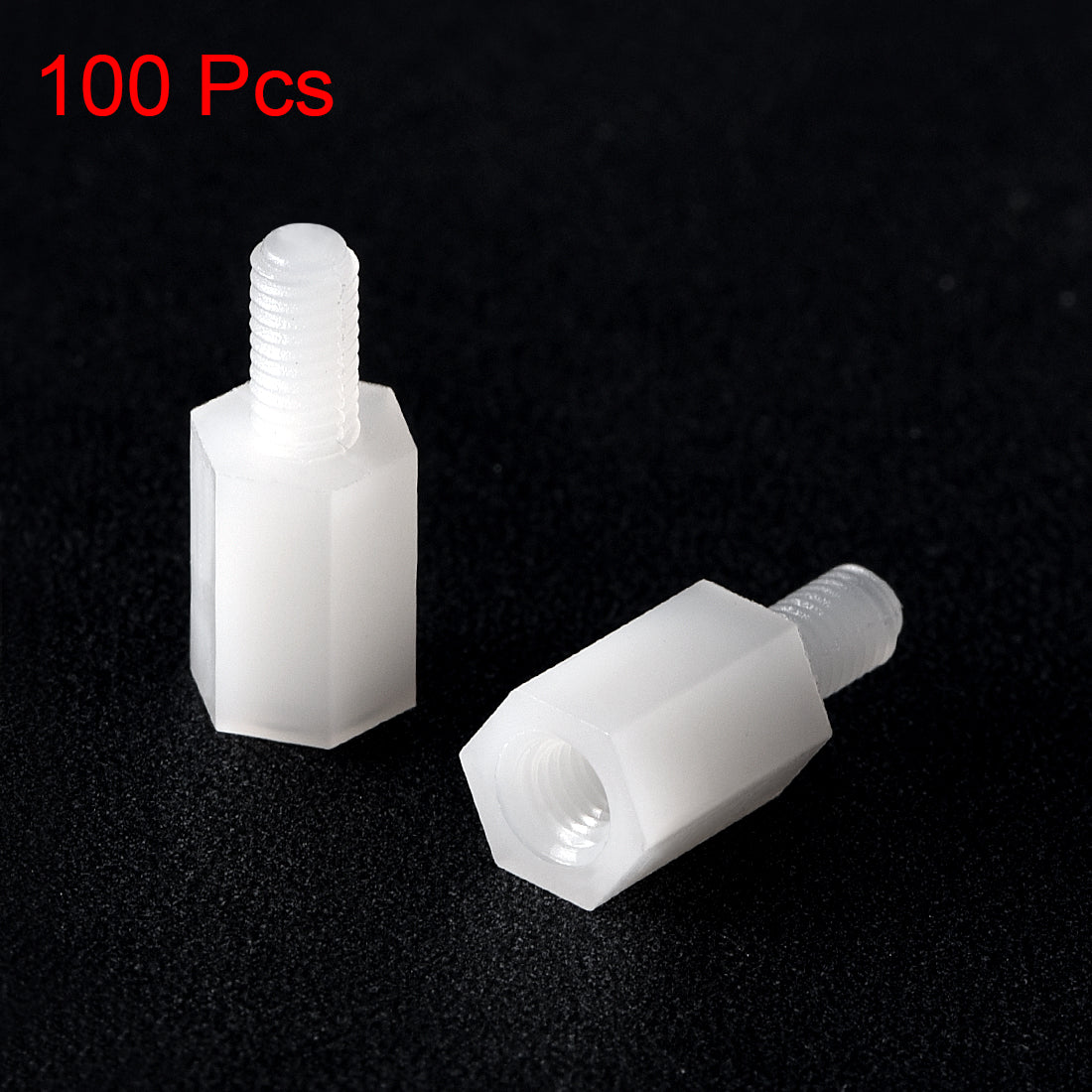 Harfington F/M Nylon Hex Standoff Spacer Screws PCB Pillar White 100 Pcs