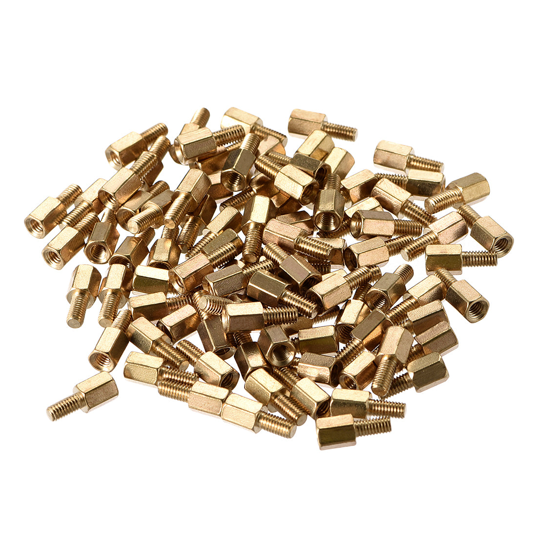 Harfington M3 6+6mm F/M Brass Hex Standoff Spacer Screws PCB Pillar 88 Pcs