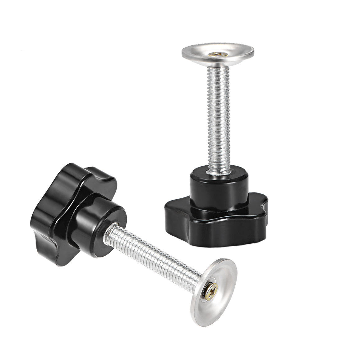 Harfington M8x38mm Five Pointed Star CNC Industrial Quick Removal Screw Knob Handle Grip 6 Pcs