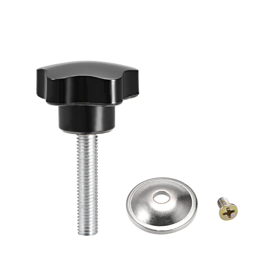 Harfington M8x38mm Five Pointed Star CNC Industrial Quick Removal Screw Knob Handle Grip 6 Pcs