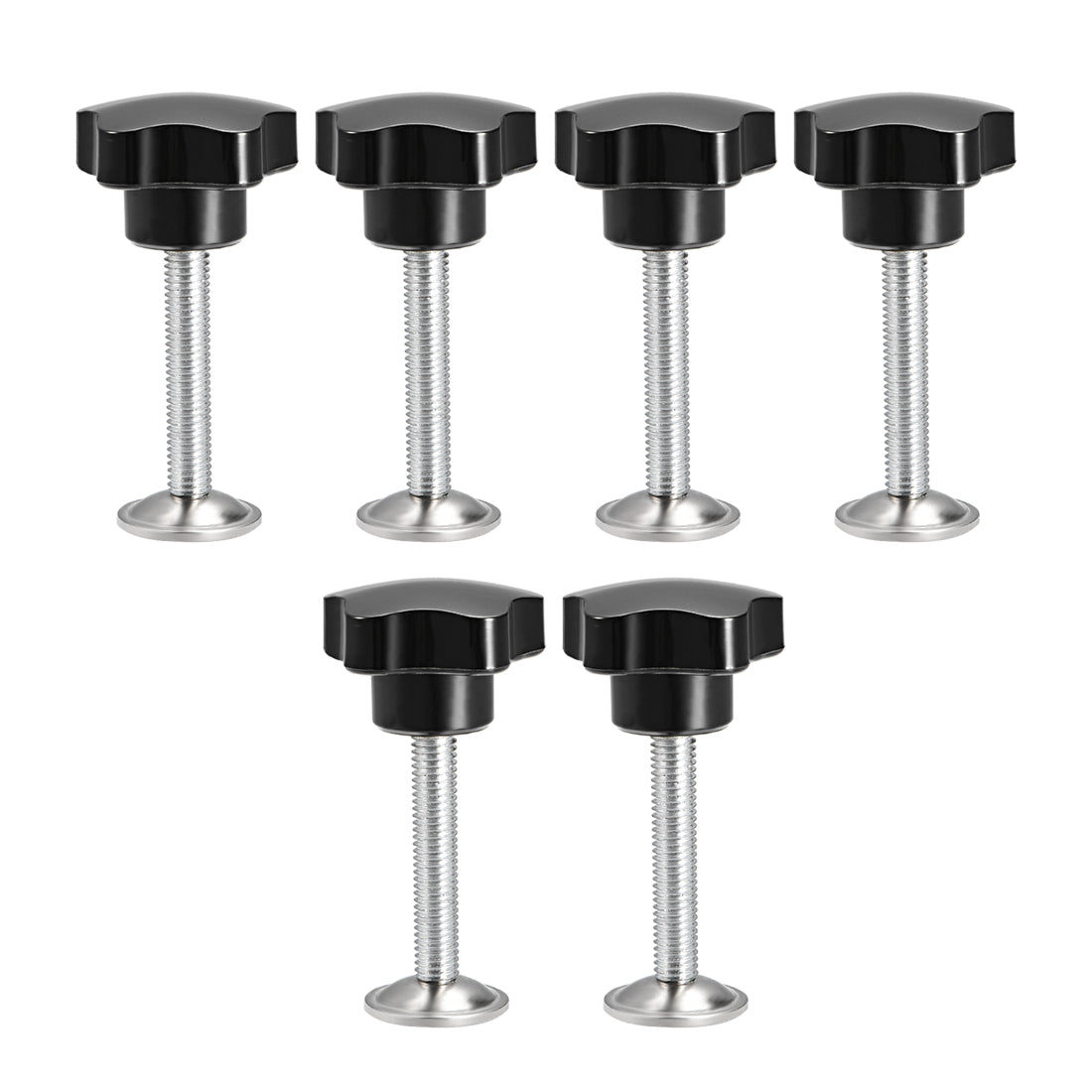 Harfington M8x38mm Five Pointed Star CNC Industrial Quick Removal Screw Knob Handle Grip 6 Pcs