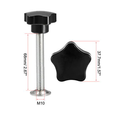 Harfington Five Pointed Star CNC Industrial Quick Removal Screw Knob Handle Grip 1 Pcs