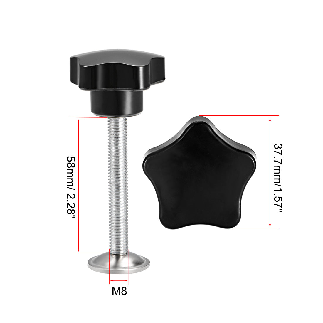 Harfington Five Pointed Star CNC Industrial Quick Removal Screw Knob Handle Grip 1 Pcs