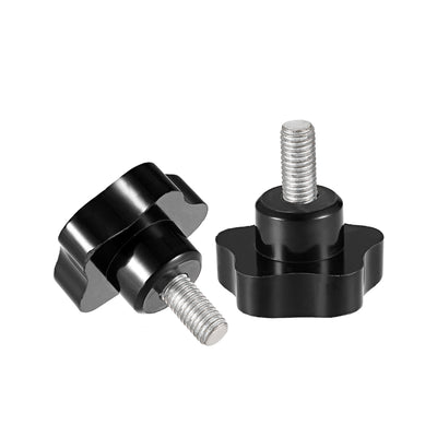 Harfington Star Knobs Grips Male Thread  Steel Zinc Stud Black Placement PP