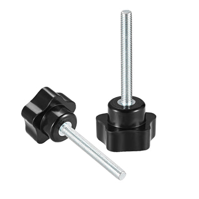 Harfington Star Knobs Grips Male Thread  Steel Zinc Stud Black Placement PP