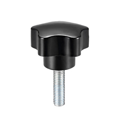 Harfington Star Knobs Grips Male Thread  Steel Zinc Stud Black Placement PP