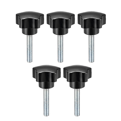 Harfington 5 Pcs Star Knobs Grip Male Thread  Steel Zinc Stud Replacement PP