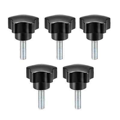 Harfington 5 Pcs Star Knobs Grip Male Thread  Steel Zinc Stud Replacement PP
