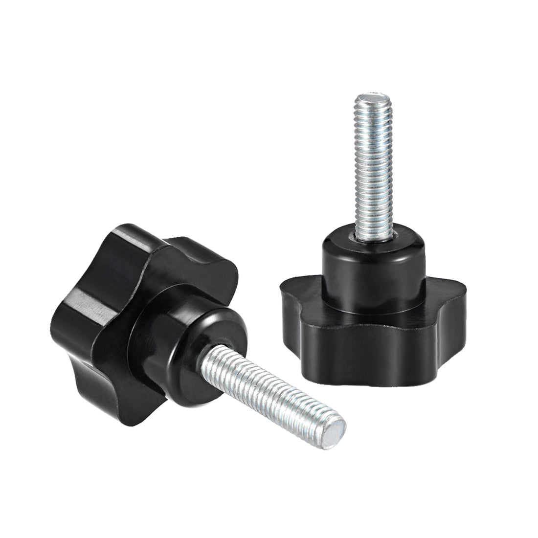 Harfington Star Knobs Grips Male Thread  Steel Zinc Stud Black PP