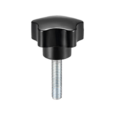 Harfington Star Knobs Grips Male Thread  Steel Zinc Stud Black PP