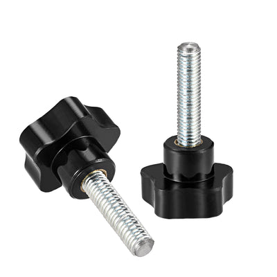 Harfington Star Knobs Grips Male Thread  Steel Zinc Stud Black Placement PP