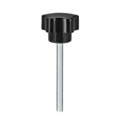 Harfington Star Knobs Grips Male Thread  Steel Zinc Stud Black PP