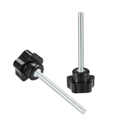 Harfington 3 Pcs Star Knob Grip Male Thread  Steel Zinc Stud Black PP