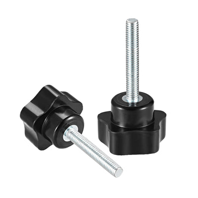 Harfington Star Knobs Grips Male Thread  Steel Zinc Stud Black Placement PP