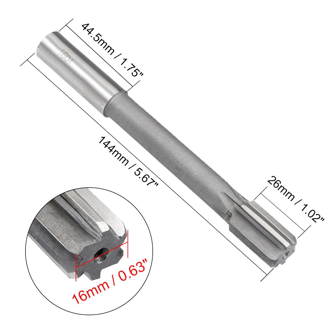 Harfington Straight Shank HSS D4 Chucking Reamer Machine Milling Cutter Tool