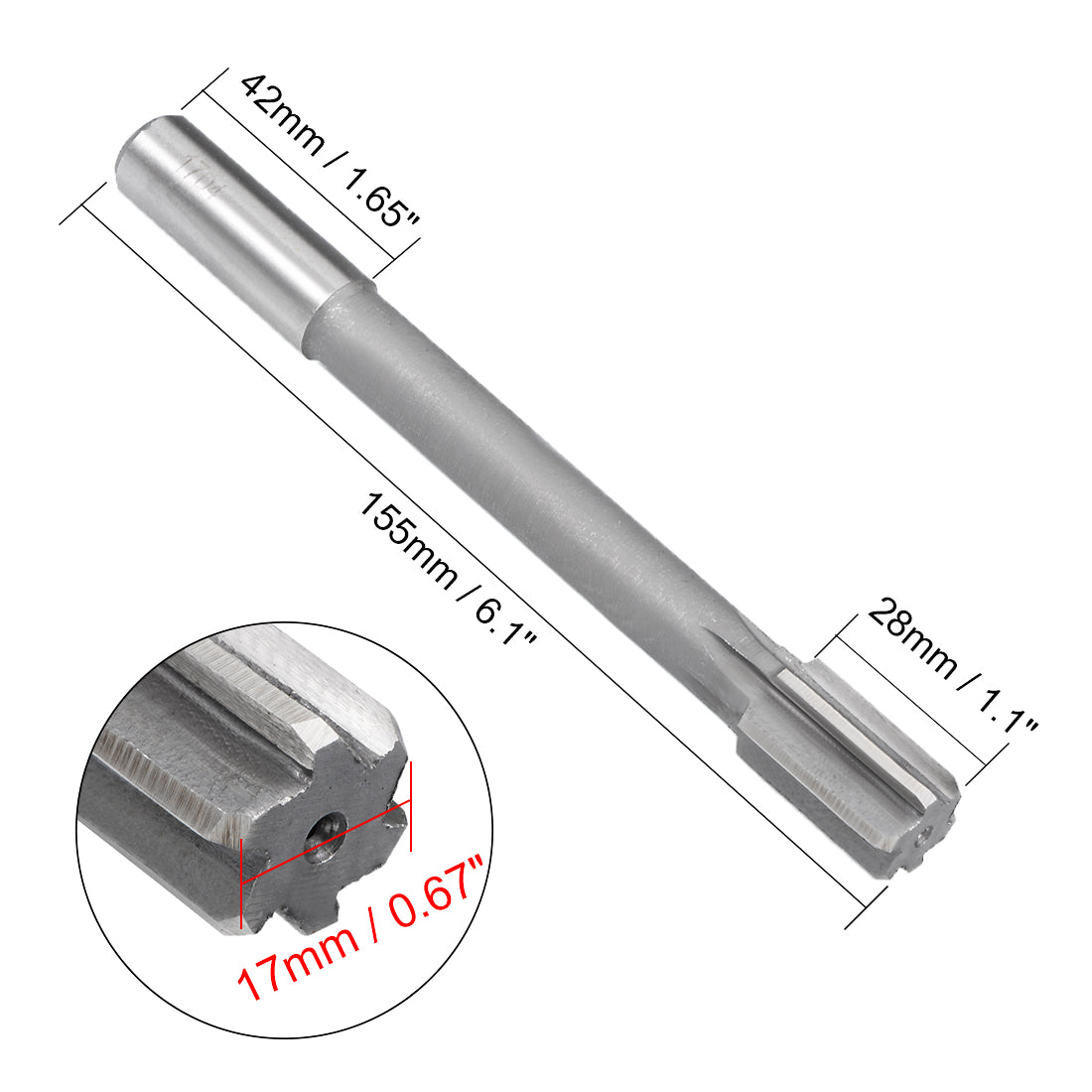 Harfington Straight Shank HSS D4 Chucking Reamer Machine Milling Cutter Tool